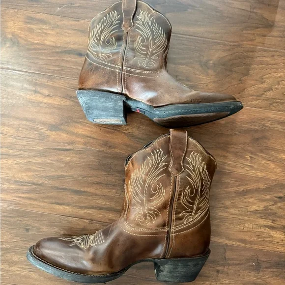 Laredo Tori Western Classic Brown Leather Cowboy Boots-Size 7.5 - Picture 5 of 11